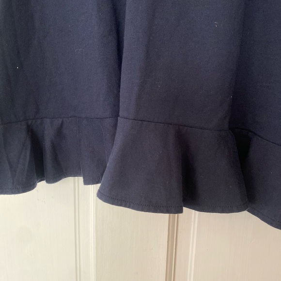 Banana Republic Size Small Navy Blue Women's Top with Ruffle Detail - Picture 3 of 5